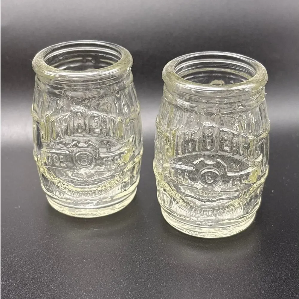 Jim Beam Barrel Shaped Toothpick Holder - Shot Glass 200th ANNIVERSARY 1795-1995